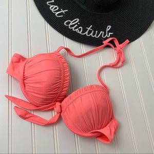 CALIFORNIA WAVES push-up neon pink Bikini Top Size Medium M